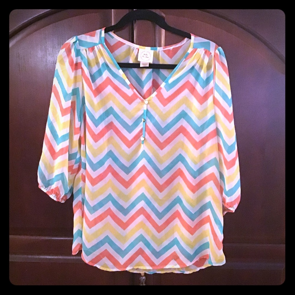 Chevron Sheer Top